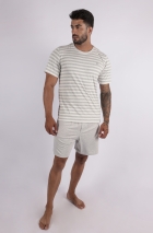 PIJAMA MASCULINO CURTO VISCOLYCRA MESCLA - YUME