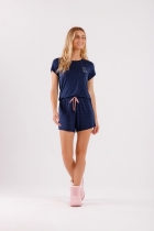 PIJAMA FEMININO CURTO AZUL FAMÍLIA - COR COM AMOR