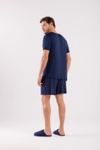 PIJAMA MASCULINO CURTO AZUL FAMÍLIA - COR COM AMOR
