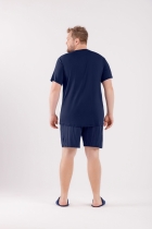 PIJAMA MASCULINO CURTO AZUL FAMÍLIA PLUS SIZE - COR COM AMOR