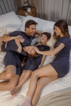 PIJAMA MASCULINO CURTO AZUL FAMÍLIA PLUS SIZE - COR COM AMOR