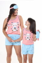 PIJAMA FEMININO REGATA OVELHA COM TAPA OLHO PLUS SIZE - CONTEMPORÂNEA