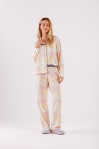 PIJAMA FEMININO LONGO COM BOTÕES XADREZ - COR COM AMOR