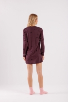 CAMISOLA MANGA LONGA ESTRELAS VINHO - COR COM AMOR