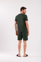PIJAMA MASCULINO MANGA CURTA E BERMUDA VERDE - COR COM AMOR