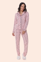 PIJAMA FEMININO LONGO COM BOTÕES LAVANDA - BOCEJINHO