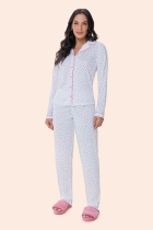 PIJAMA FEMININO LONGO COM BOTÕES POÁ PLUS SIZE- BOCEJINHO