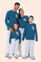 PIJAMA JUVENIL FEMININO LONGO ALGODÃO VERDE FAMILÍA - BOCEJINHO