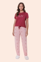 PIJAMA FEMININO MANGA CURTA COM CALÇA MEIA LUA PLUS SIZE - BOCEJINHO