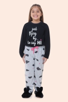 PIJAMA JUVENIL FEMININO LONGO NÚVEM FAMÍLIA - BOCEJINHO