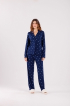PIJAMA FEMININO LONGO CORAÇÃO VISCO COMFY - COR COM AMOR