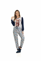 PIJAMA FEMININO LONGO VISCOLYCRA FAMÍLIA COELHO - UNIVERSO TOQUE