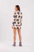 PIJAMA FEMININO MANGA LONGA COM SHORT CORAÇÃO - COR COM AMOR