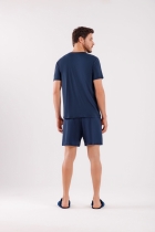 PIJAMA MASCULINO CURTO LIGANETE AZUL - COR COM AMOR