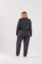 PIJAMA FEMININO LONGO COFFEE MESCLA PLUS SIZE - COR COM AMOR