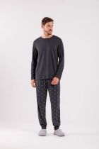PIJAMA MASCULINO LONGO COFFEE MESCLA - COR COM AMOR