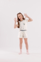 PIJAMA FEMININO INFANTIL CURTO CORAÇÃO ALGODÃO - COR COM AMOR