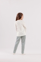 PIJAMA FEMININO JUVENIL LONGO LISTRAS - COR COM AMOR
