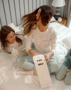 PIJAMA FEMININO JUVENIL LONGO LISTRAS - COR COM AMOR
