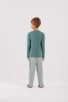PIJAMA MASCULINO JUVENIL LONGO LISTRAS - COR COM AMOR