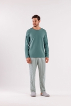 PIJAMA MASCULINO LONGO LISTRAS - COR COM AMOR