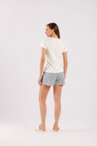 PIJAMA FEMININO CURTO LISTRAS - COR COM AMOR