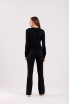 PIJAMA FEMININO LONGO CANELADO VISCOSE PRETO - COR COM AMOR