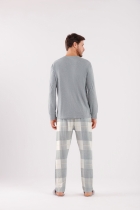 PIJAMA MASCULINO LONGO XADREX MESCLA - COR COM AMOR