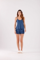 PIJAMA FEMININO CURTO DE ALÇA CANELADO VISCOSE - COR COM AMOR