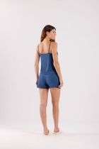 PIJAMA FEMININO CURTO DE ALÇA CANELADO VISCOSE - COR COM AMOR
