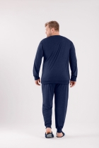 PIJAMA MASCULINO LONGO AZUL PLUS SIZE- COR COM AMOR