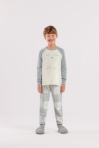 PIJAMA LONGO INFANTIL UNISSEX STAY MOLETINHO - COR COM AMOR