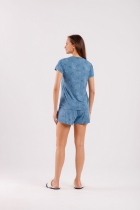 PIJAMA FEMININO CURTO LUA AZUL - COR COM AMOR