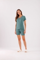 PIJAMA FEMININO CURTO VERDE - COR COM AMOR