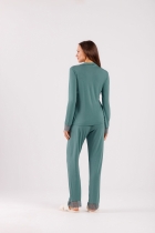 PIJAMA FEMININO LONGO COM BOTÕES VERDE - COR COM AMOR