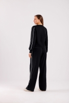 PIJAMA FEMININO LONGO MOLETINHO PRETO - COR COM AMOR