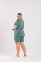 PIJAMA FEMININO CURTO VERDE PLUS SIZE - COR COM AMOR