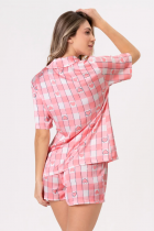 PIJAMA FEMININO CURTO COM BOTÕES CETIM CORAÇÕES - ACUO