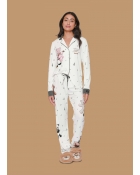 PIJAMA FEMININO LONGO COM BOTÕES BRANCO URSO - LUA LUÁ