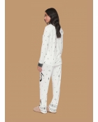 PIJAMA FEMININO LONGO COM BOTÕES BRANCO URSO - LUA LUÁ
