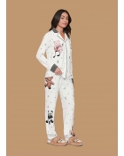 PIJAMA FEMININO LONGO COM BOTÕES BRANCO URSO - LUA LUÁ