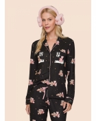 PIJAMA FEMININO LONGO COM BOTÕES URSO PRETO - LUA LUÁ