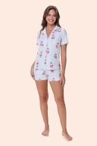 PIJAMA FEMININO CURTO COM BOTÕES SOLDADINHO - BOCEJINHO