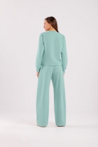 PIJAMA FEMININO LONGO COM CALÇA VERDE - COR COM AMOR