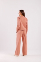 PIJAMA FEMININO LONGO COM CALÇA ROSA - COR COM AMOR