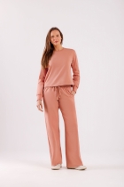 PIJAMA FEMININO LONGO COM CALÇA ROSA - COR COM AMOR