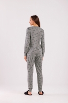 PIJAMA FEMININO LONGO ESTAMPA DESPERTADOR FAMÍLIA - COR COM AMOR