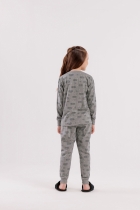 PIJAMA FEMININO INFANTIL LONGO ESTAMPA DESPERTADOR FAMÍLIA - COR COM AMOR