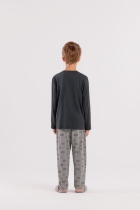 PIJAMA MASCULINO INFANTIL LONGO ESTAMPA DESPERTADOR FAMÍLIA - COR COM AMOR