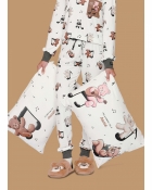 PIJAMA FEMININO LONGO BRANCO ESTAMPA URSO FAMÍLIA - LUA LUÁ